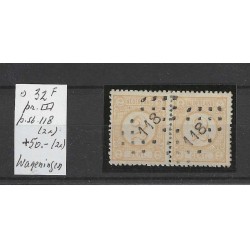 Nederland 32F Cijfer paartje puntstempel 118   VFU/gebr  CV 110+€