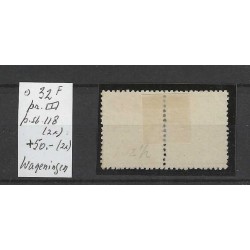 Nederland 32F Cijfer paartje puntstempel 118   VFU/gebr  CV 110+€