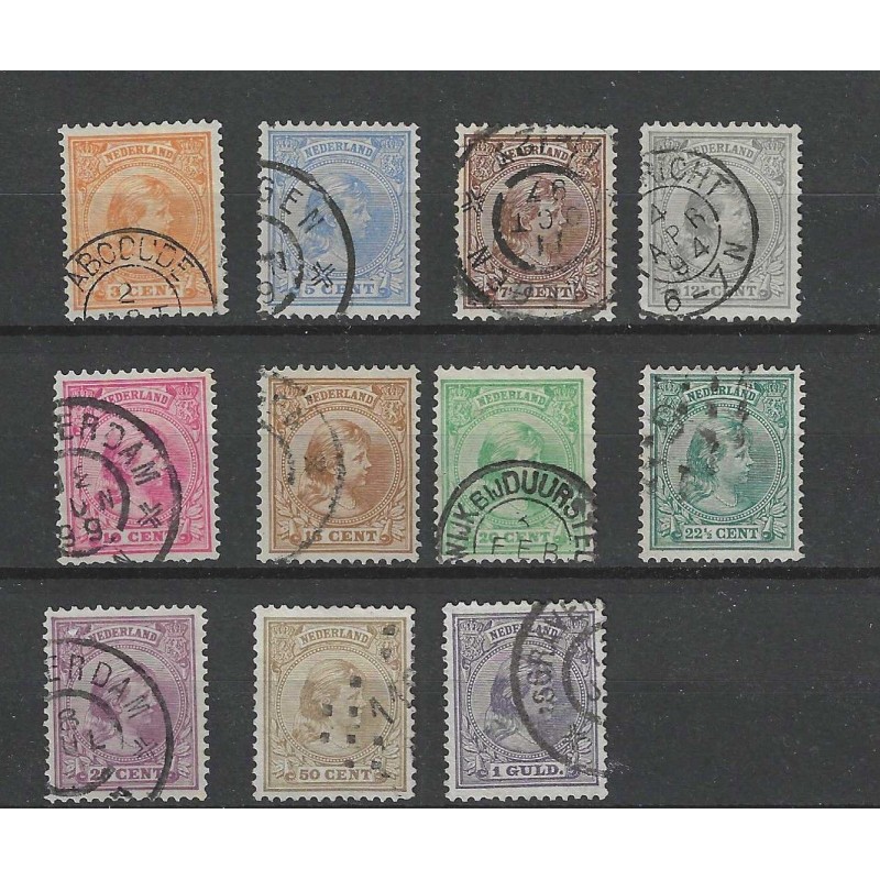 Nederland 34-44 Wilhelmina 1891 VFU/gebr CV 178 € Nederland 34-44 Wilhelmina 1891 VFU/gebr CV 178 €
