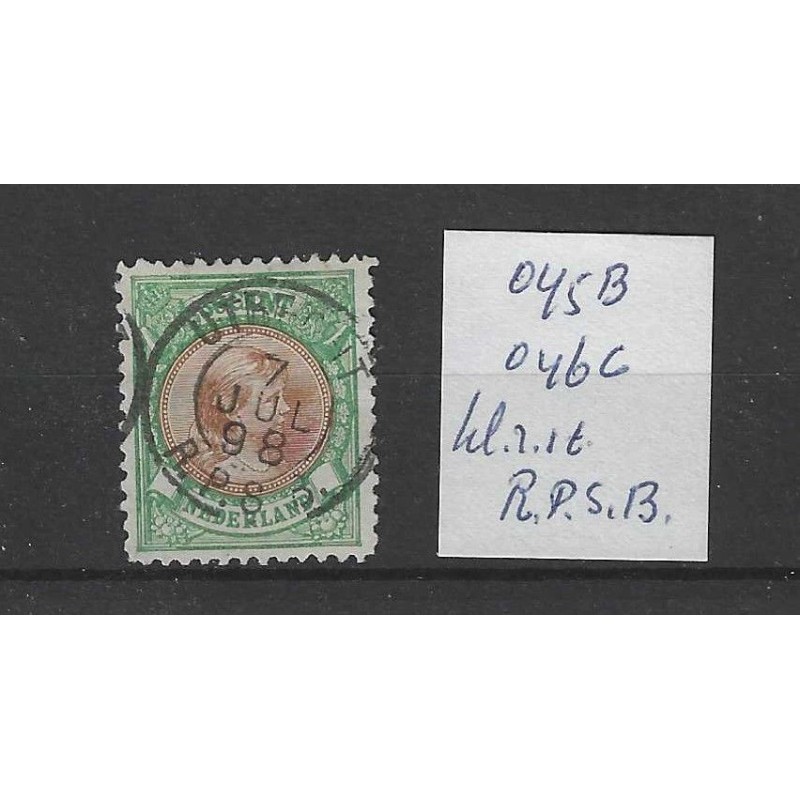 Nederland 45 Wilhelmina "UTRECHT RSPB 1898" VFU/gebr CV 27,5 € Nederland 45 Wilhelmina "UTRECHT RSPB 1898" VFU/gebr CV 27,5 €