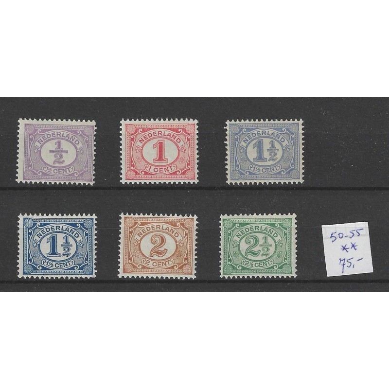 Nederland 50-55 Cijfer MNH/postfris CV 75 € Nederland 50-55 Cijfer MNH/postfris CV 75 €