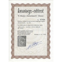 Nederland 80 Wilhelmina "BLOEMENDAAL 1918" langebalk  VFU/gebr CV  750 €  Certificaat !!