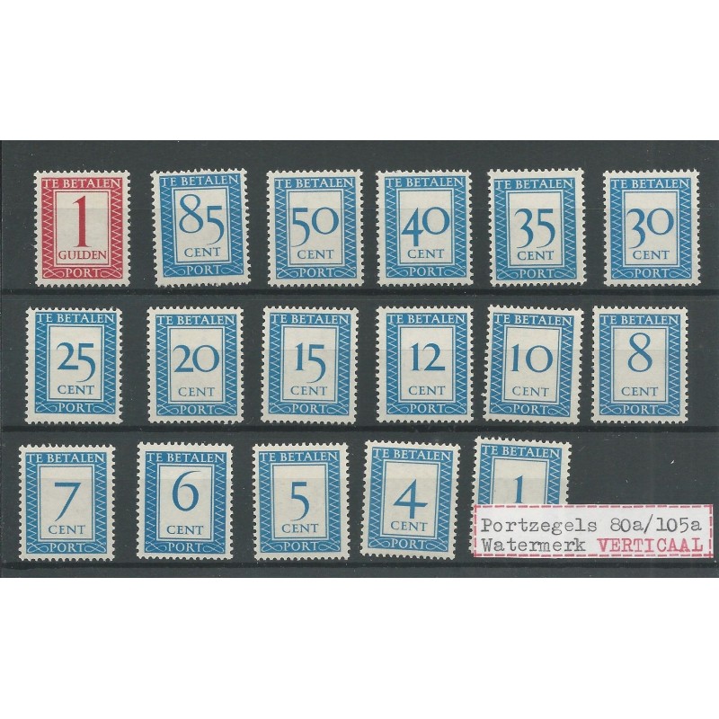 Nederland P80a-P105a Vertikaal wm MNH/postfris CV 220 € deels nieuwe gom Nederland P80a-P105a Vertikaal wm MNH/postfris CV 220 € deels nieuwe gom