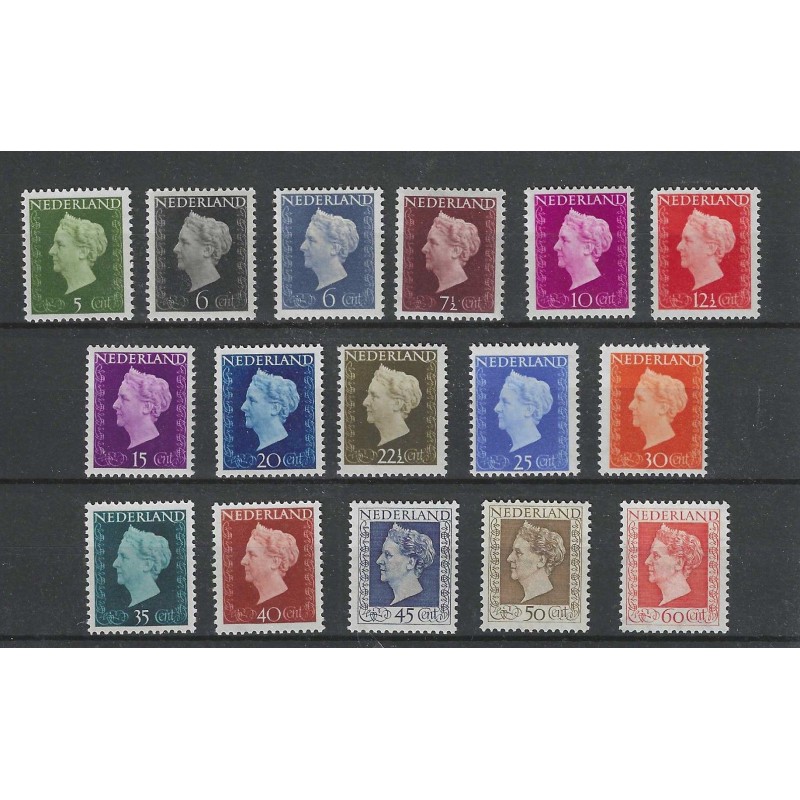 Nederland 474-486, 487/489 Wilhelmina MNH/postfris CV 133 € Nederland 474-486, 487/489 Wilhelmina MNH/postfris CV 133 €