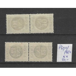 Nederland  P67a/P68a KEERDRUKKEN MNH/postfris  CV 50 €