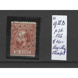 Nederland 9II  met puntstempel 135  VFU/gebr  CV 50 €
