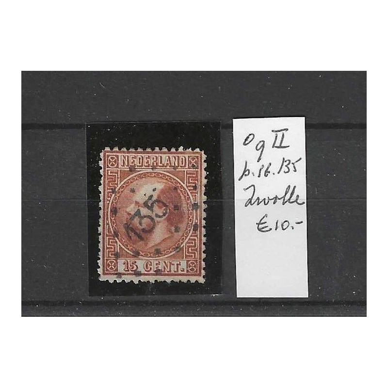 Nederland 9II met puntstempel 135 VFU/gebr CV 50 € Nederland 9II met puntstempel 135 VFU/gebr CV 50 €
