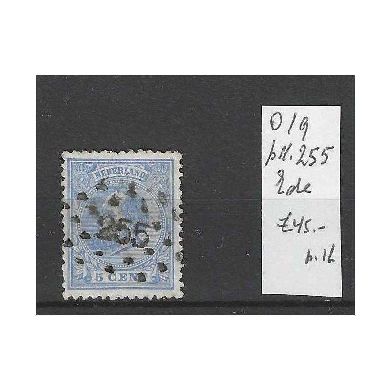 Nederland 19 met puntstempel 255 VFU/gebr CV 45 € Nederland 19 met puntstempel 255 VFU/gebr CV 45 €
