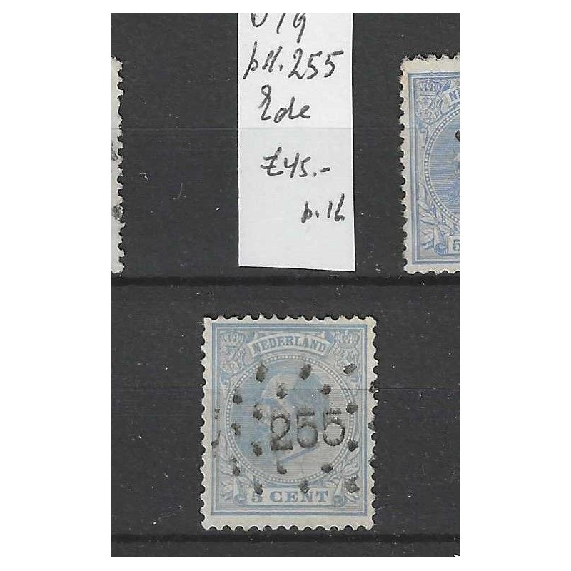 Nederland 19 met puntstempel 255 VFU/gebr CV 45 € Nederland 19 met puntstempel 255 VFU/gebr CV 45 €