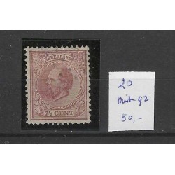 Nederland 20  met puntstempel 92  VFU/gebr  CV 72 €