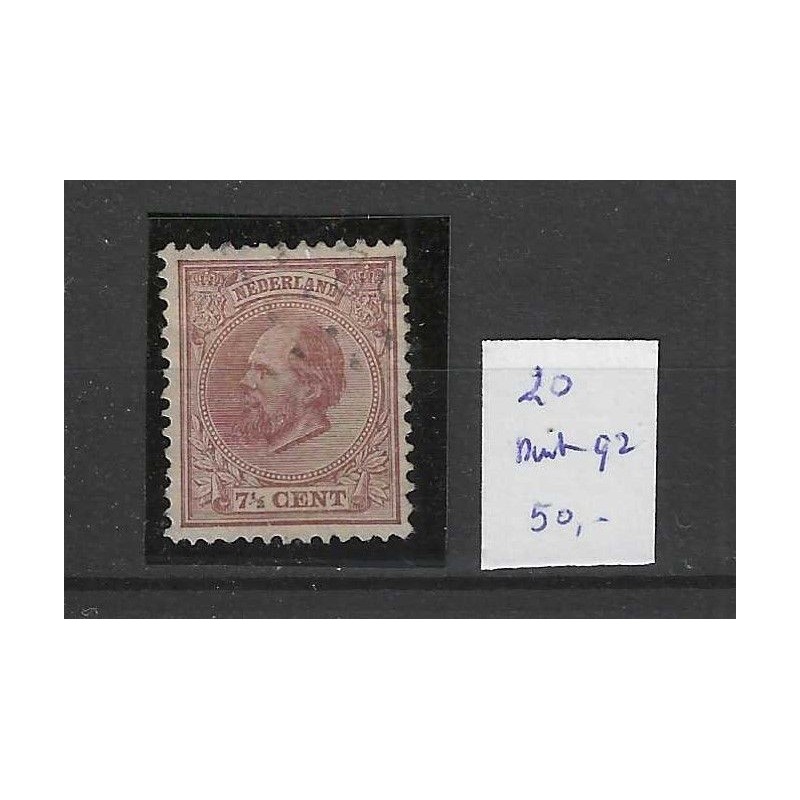 Nederland 20 met puntstempel 92 VFU/gebr CV 72 € Nederland 20 met puntstempel 92 VFU/gebr CV 72 €