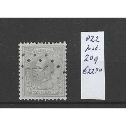 Nederland 22  met puntstempel 209 VFU/gebr  CV 25 €