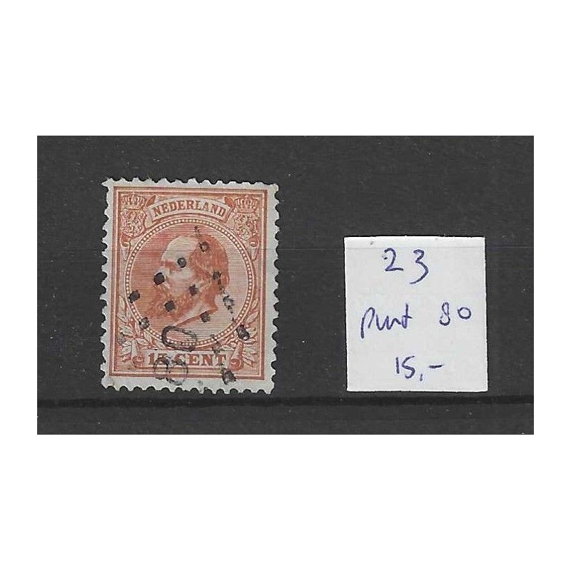 Nederland 23 met puntstempel 80 VFU/gebr CV 20 € Nederland 23 met puntstempel 80 VFU/gebr CV 20 €