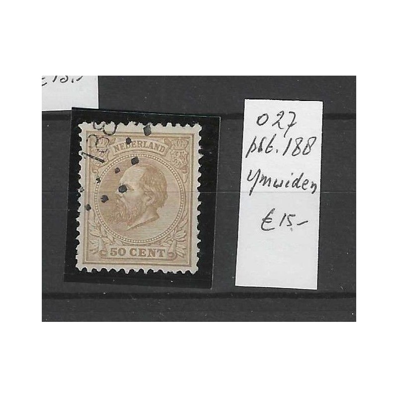 Nederland 27 met puntstempel 188 VFU/gebr CV 29 € Nederland 27 met puntstempel 188 VFU/gebr CV 29 €