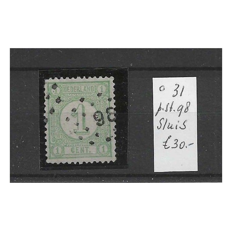 Nederland 31 met puntstempel 98 VFU/gebruikt CV 30 € Nederland 31 met puntstempel 98 VFU/gebruikt CV 30 €