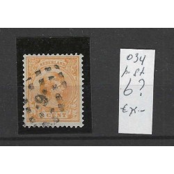 Nederland 34 met puntstempel 6 VFU/gebruikt CV 75 €