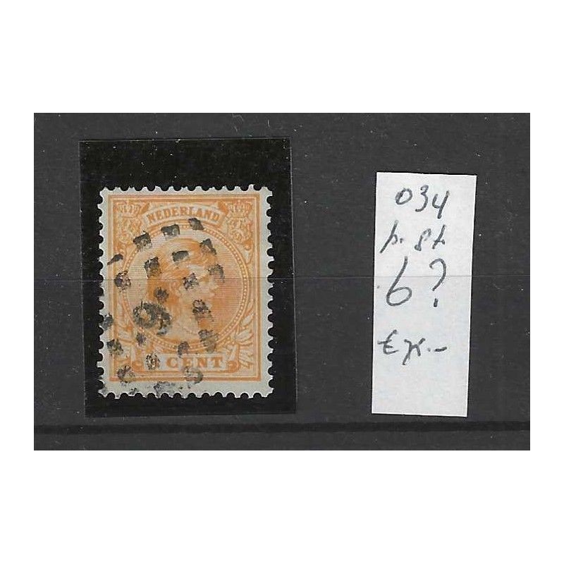 Nederland 34 met puntstempel 6 VFU/gebruikt CV 75 € Nederland 34 met puntstempel 6 VFU/gebruikt CV 75 €