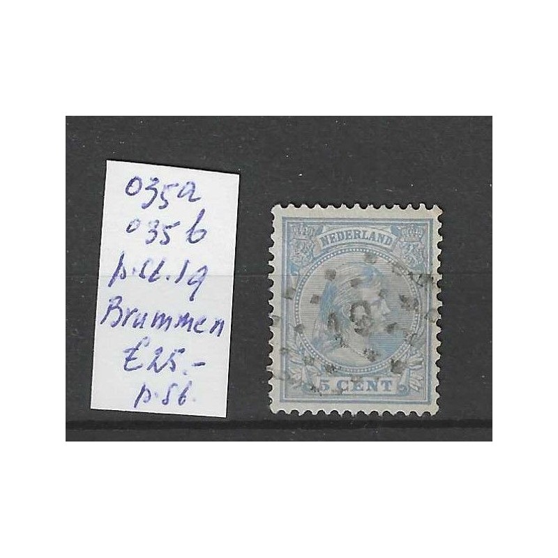 Nederland 35 met puntstempel 19 VFU/gebruikt CV 25 € Nederland 35 met puntstempel 19 VFU/gebruikt CV 25 €
