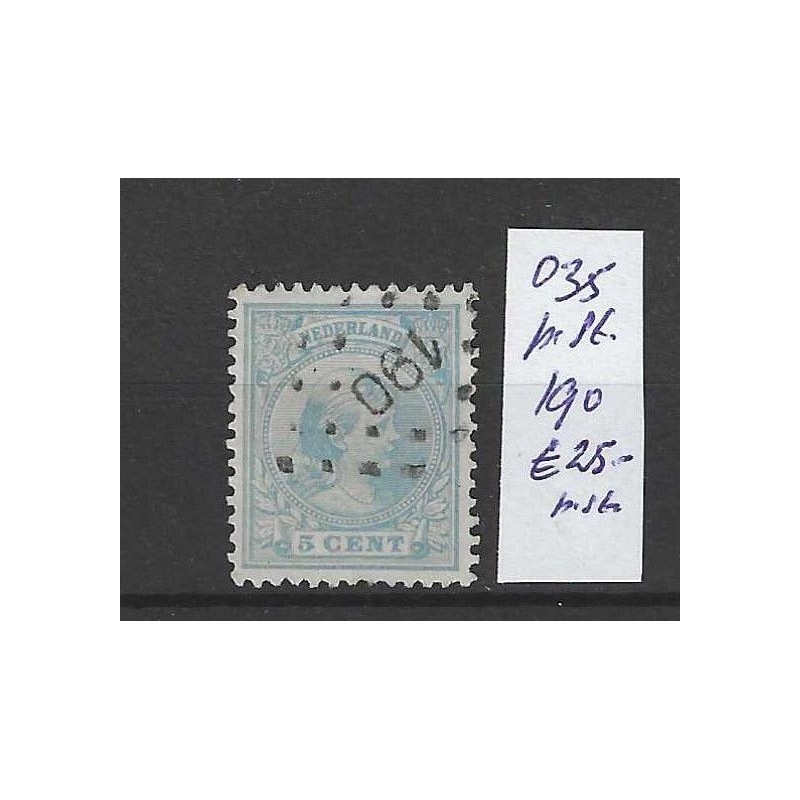 Nederland 35 met puntstempel 190 VFU/gebruikt CV 25 € Nederland 35 met puntstempel 190 VFU/gebruikt CV 25 €