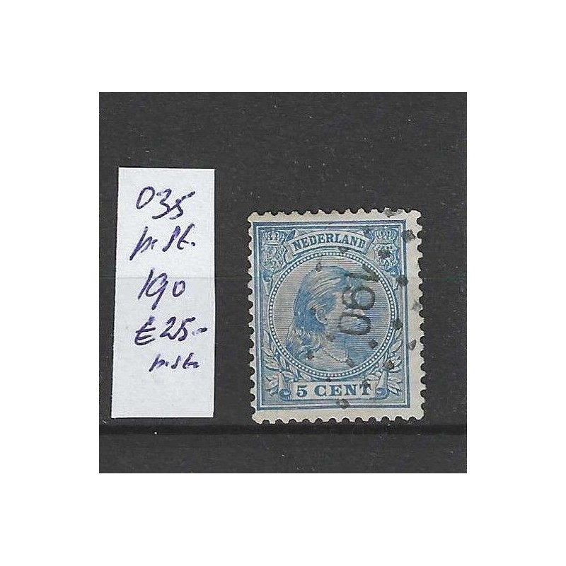 Nederland 35 met puntstempel 190 VFU/gebruikt CV 25 € Nederland 35 met puntstempel 190 VFU/gebruikt CV 25 €