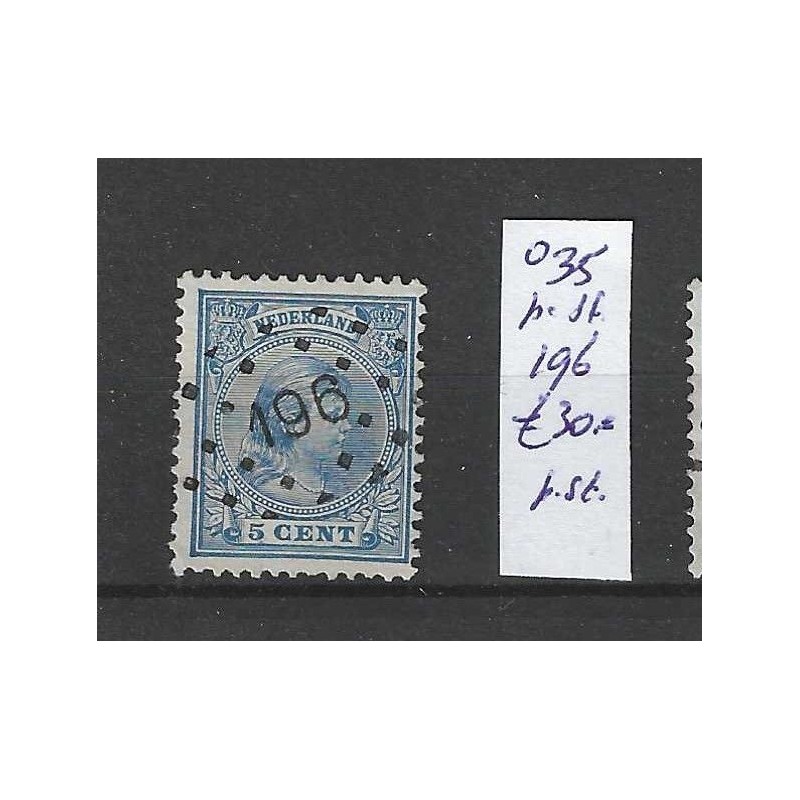 Nederland 35 met puntstempel 196 VFU/gebruikt CV 30 € Nederland 35 met puntstempel 196 VFU/gebruikt CV 30 €