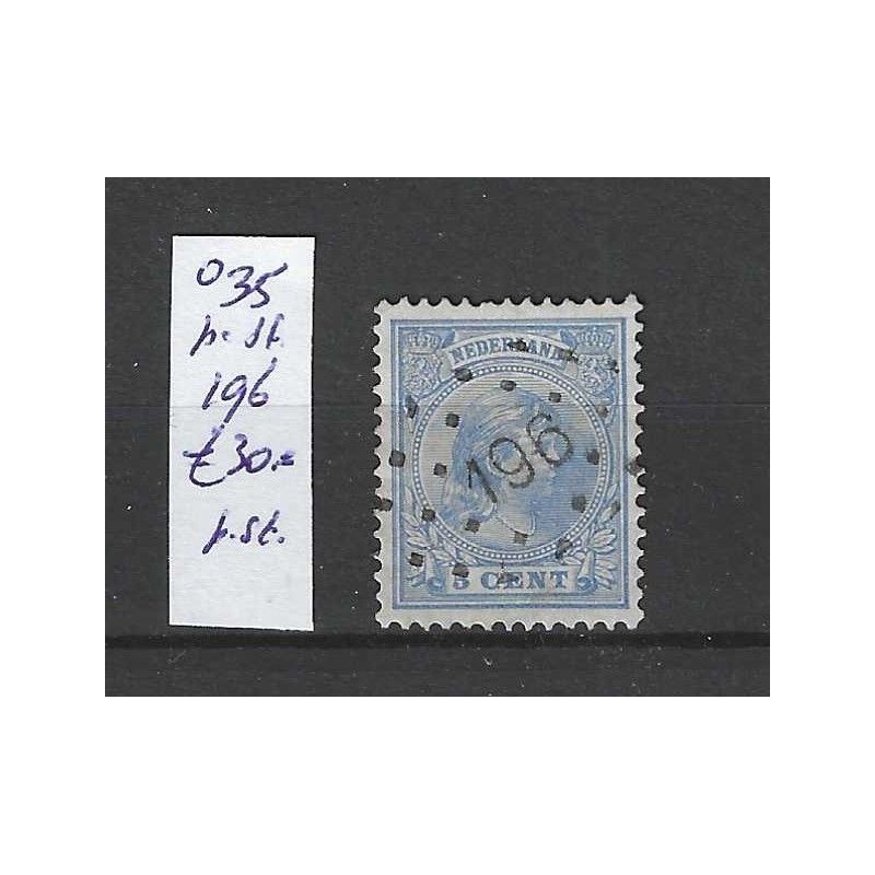 Nederland 35 met puntstempel 196 VFU/gebruikt CV 30 € Nederland 35 met puntstempel 196 VFU/gebruikt CV 30 €