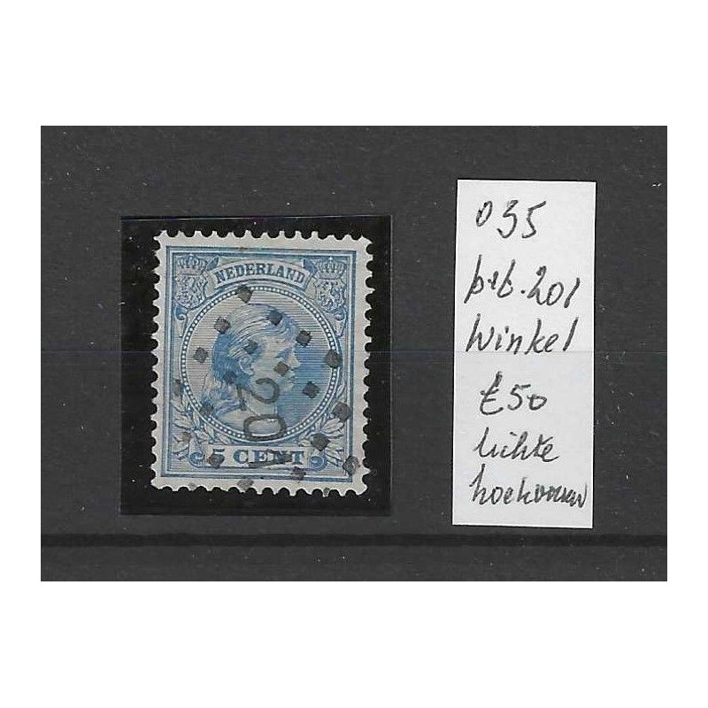 Nederland 35 met puntstempel 201 VFU/gebruikt CV 50 € Nederland 35 met puntstempel 201 VFU/gebruikt CV 50 €