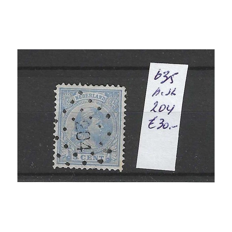 Nederland 35 met puntstempel 204 VFU/gebruikt CV 30 € Nederland 35 met puntstempel 204 VFU/gebruikt CV 30 €