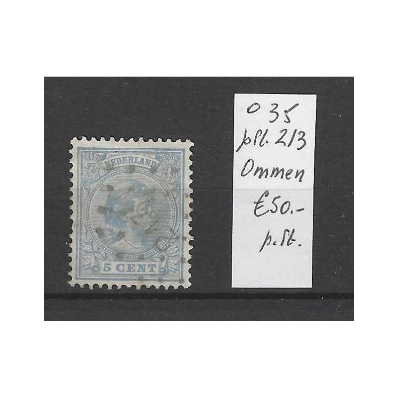 Nederland 35 met puntstempel 213 VFU/gebruikt CV 50 € Nederland 35 met puntstempel 213 VFU/gebruikt CV 50 €