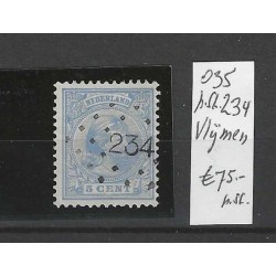 Nederland 35 met puntstempel 234  VFU/gebruikt CV 75 €