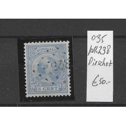 Nederland 35 met puntstempel 238  VFU/gebruikt CV 50 €