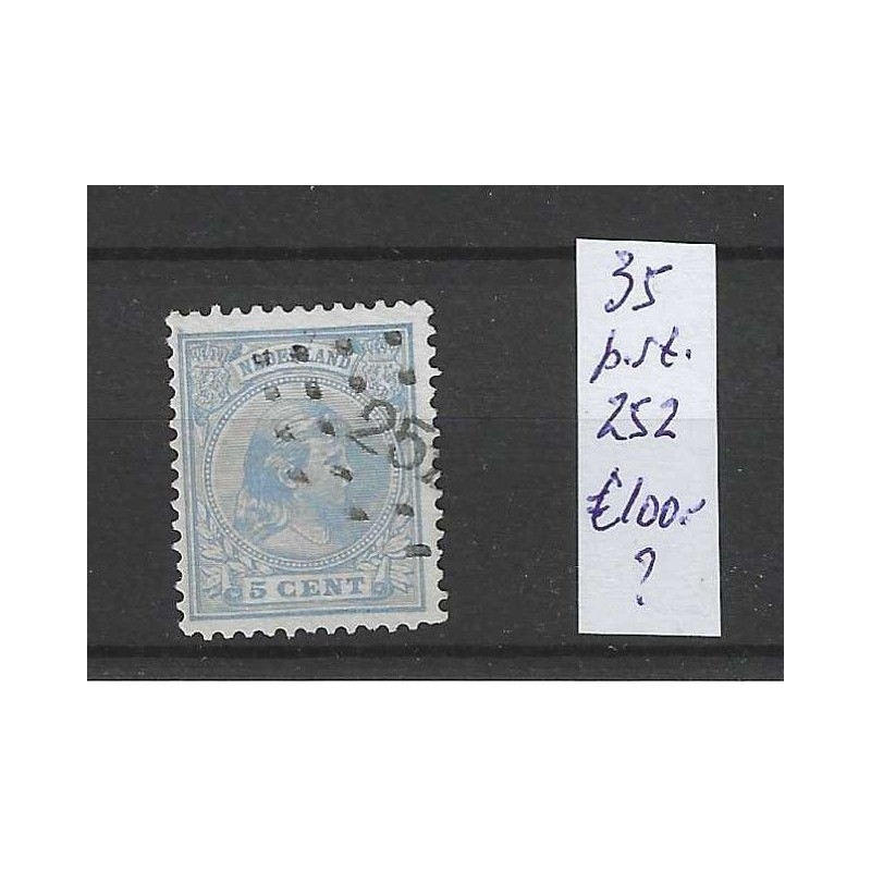 Nederland 35 met puntstempel 252  VFU/gebruikt CV 100 €