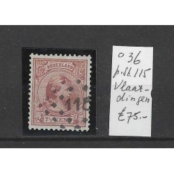 Nederland 36 met puntstempel 115  VFU/gebruikt CV 75 €
