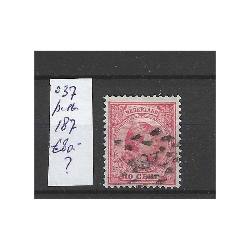 Nederland 37 met puntstempel 187 VFU/gebruikt CV 85 € Nederland 37 met puntstempel 187 VFU/gebruikt CV 85 €