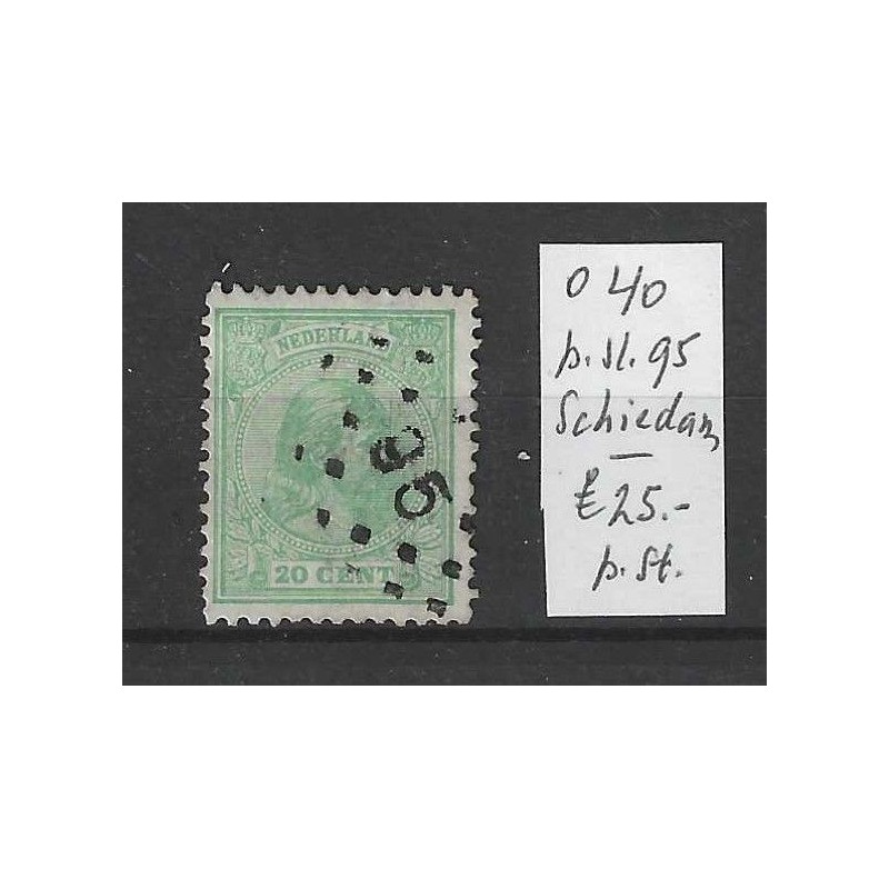 Nederland 40 met puntstempel 95 VFU/gebruikt CV 25 € Nederland 40 met puntstempel 95 VFU/gebruikt CV 25 €