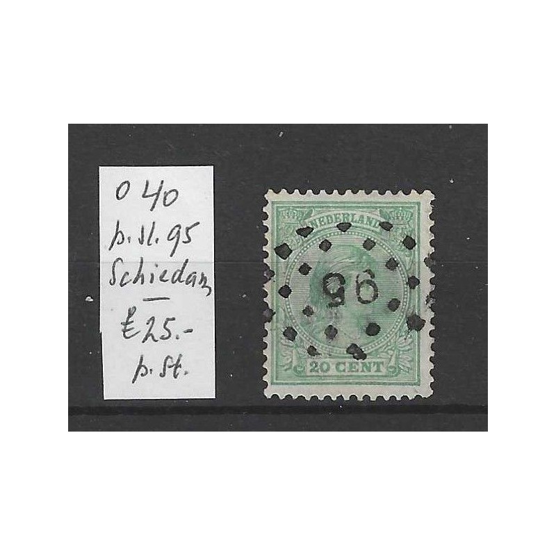 Nederland 40 met puntstempel 95 VFU/gebruikt CV 25 € Nederland 40 met puntstempel 95 VFU/gebruikt CV 25 €