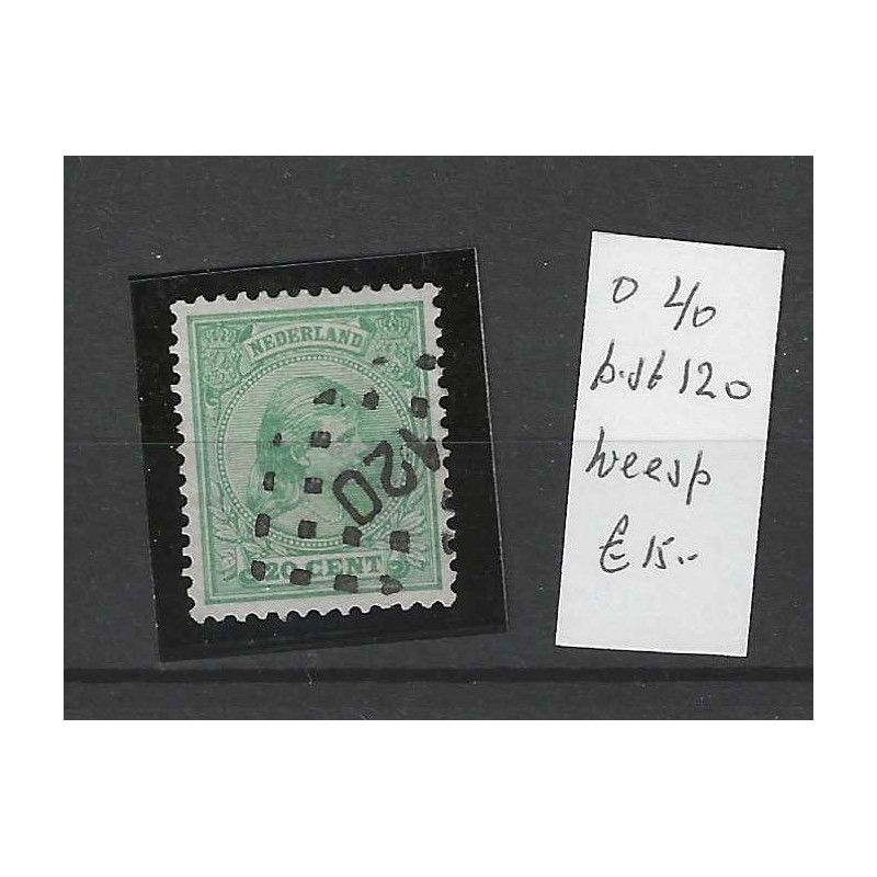 Nederland 40 met puntstempel 120 VFU/gebruikt CV 15 € Nederland 40 met puntstempel 120 VFU/gebruikt CV 15 €