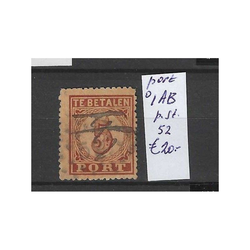 Nederland P1AB port met puntstempel 52 VFU/gebruikt CV 35 € Nederland P1AB port met puntstempel 52 VFU/gebruikt CV 35 €