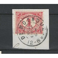 Nederland 51 met "DE MOERDIJK 1909" grootrond VFU/gebruikt CV 8+ €