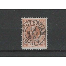 Nederland 23 met "AMSTERDAM 1883" kleinrond  VFU/gebruikt CV 10+ €