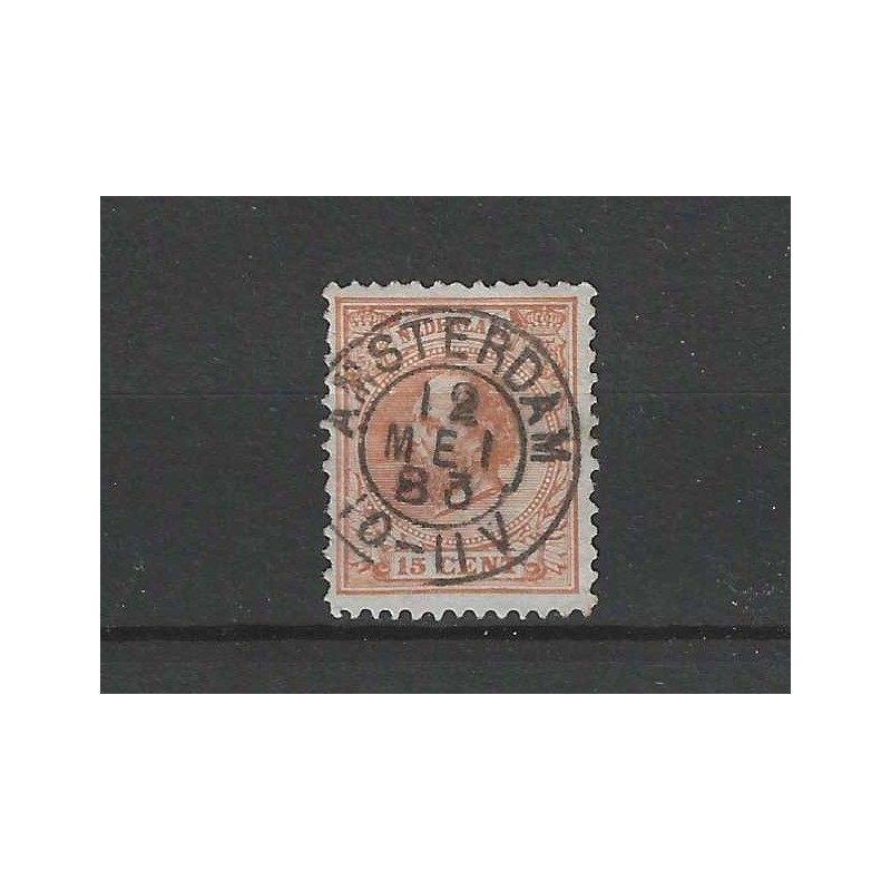 Nederland 23 met "AMSTERDAM 1883" kleinrond  VFU/gebruikt CV 10+ €