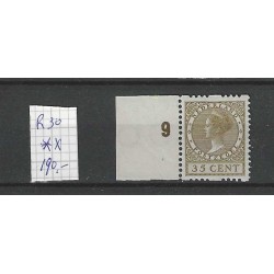 Nederland R30 Tweezijdige roltanding m. wm. MNH/postfris  CV 190 €