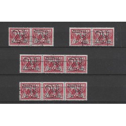 Nederland 356A-D  Guillioche combinaties VFU/gebr  CV 67,5  €