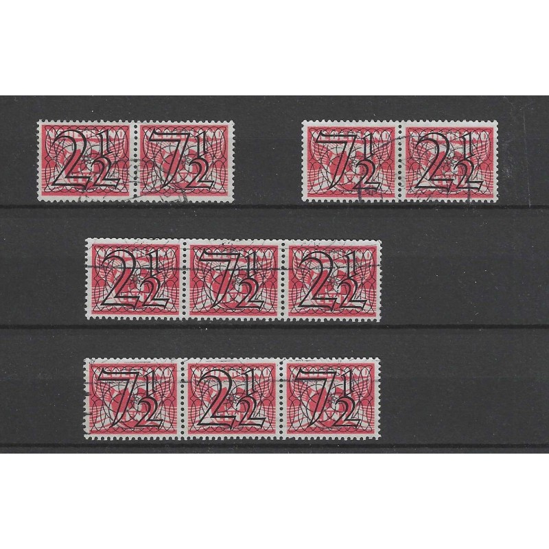 Nederland 356A-D Guillioche combinaties VFU/gebr CV 67,5 € Nederland 356A-D Guillioche combinaties VFU/gebr CV 67,5 €