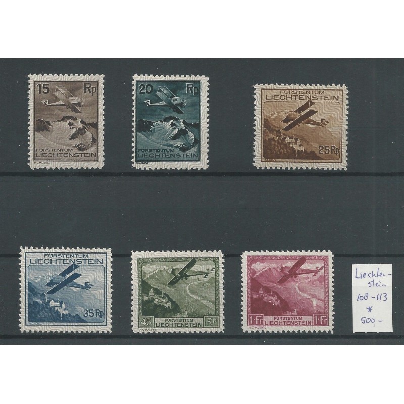 Liechtenstein 108-113 Luftpost MH/ongebr CV 500 € Liechtenstein 108-113 Luftpost MH/ongebr CV 500 €
