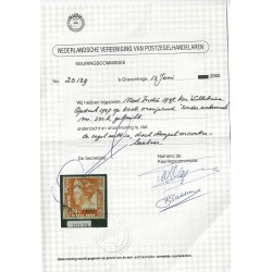 Ned. Indie  330b  Wilhelmina zonder wm VFU/gebr CV 300  €  certificaat !!