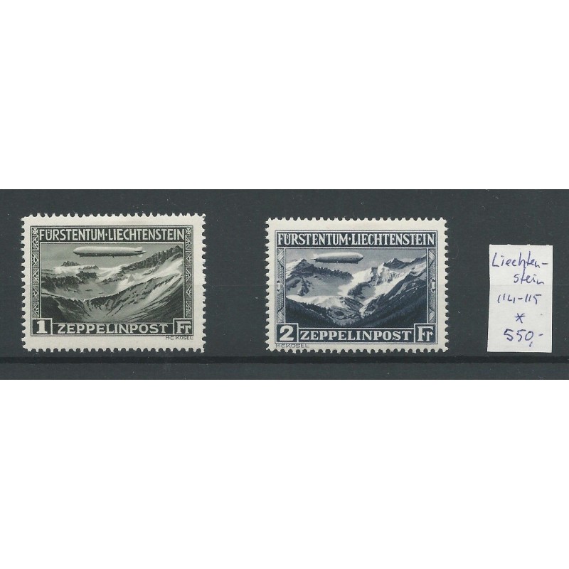 Liechtenstein 114-115 ZEPPELIN Luftpost MH/ongebr CV 650 € Liechtenstein 114-115 ZEPPELIN Luftpost MH/ongebr CV 650 €