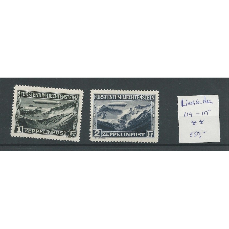 Liechtenstein 114-115 ZEPPELIN Luftpost MNH/postfis CV 650 € Liechtenstein 114-115 ZEPPELIN Luftpost MNH/postfis CV 650 €