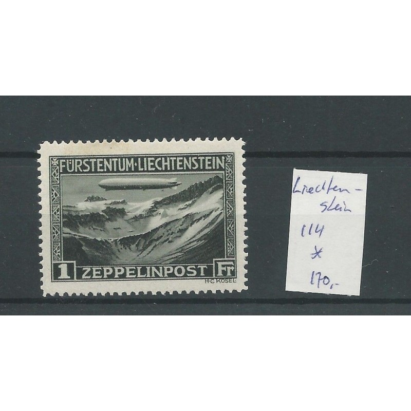 Liechtenstein 114 ZEPPELIN Luftpost MH/ongebr CV 200 € Liechtenstein 114 ZEPPELIN Luftpost MH/ongebr CV 200 €