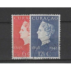 Curacao 196-197  Wilhelmina VFU/gebr  CV 1.60  €